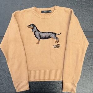 Ralph Lauren intarsia-knit Dachshund cotton sweater| RL| rare